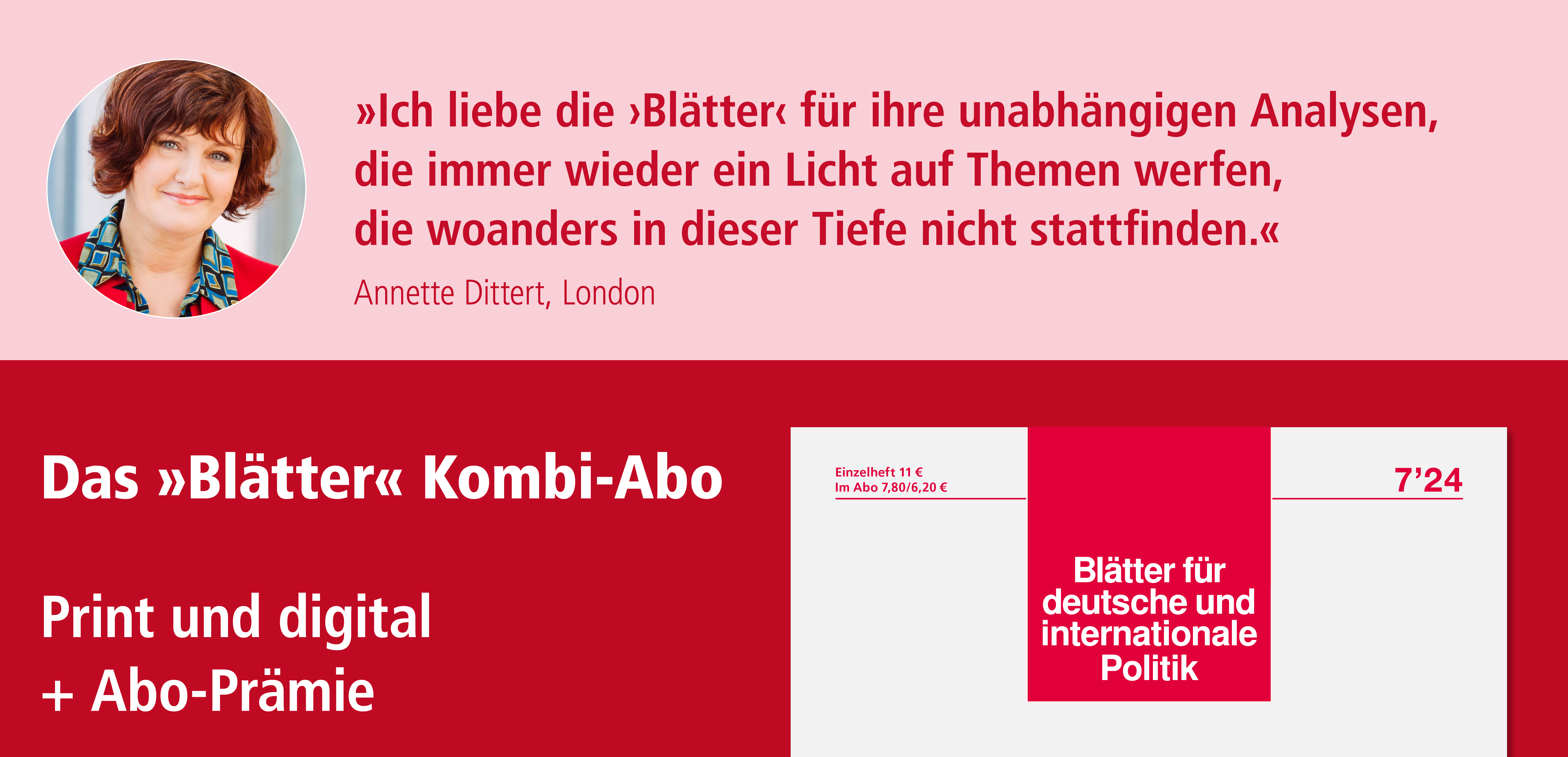 Startseite der »Blätter« Blätter für deutsche und internationale Politik