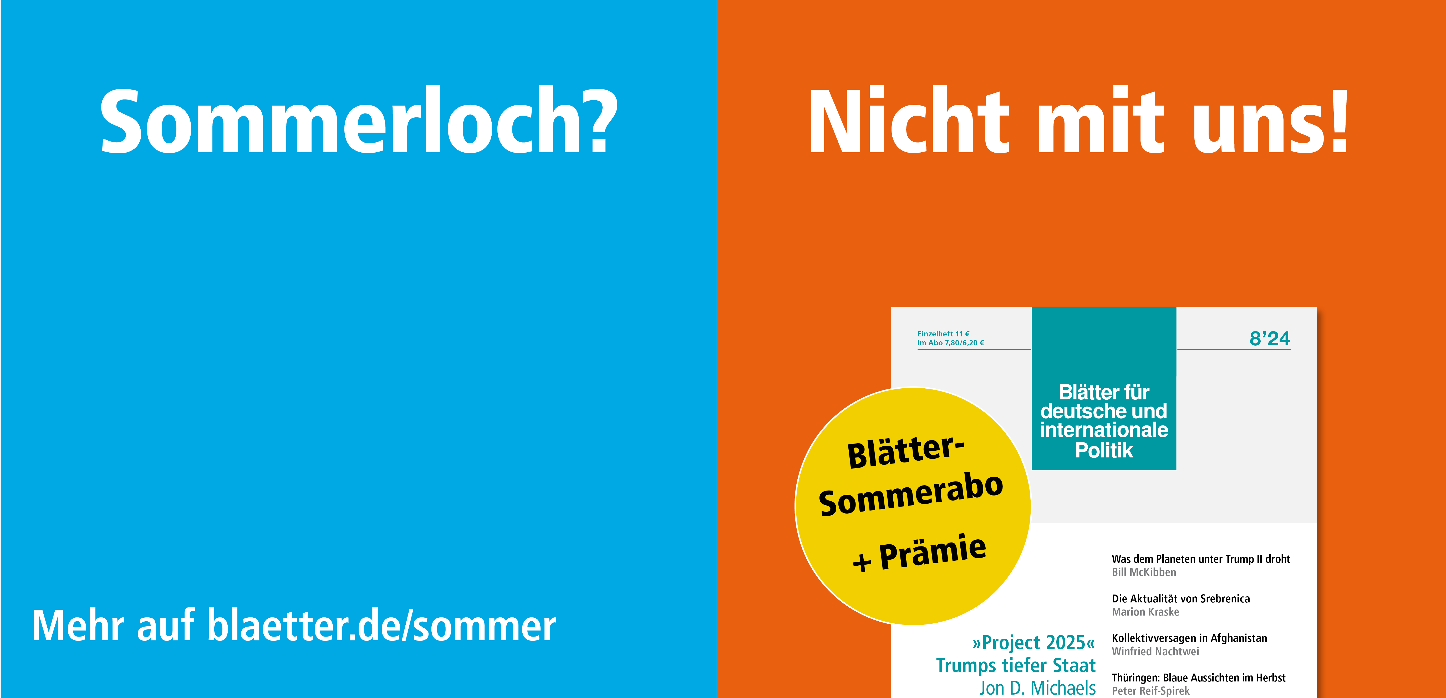 Sommerabo der »Blätter«
