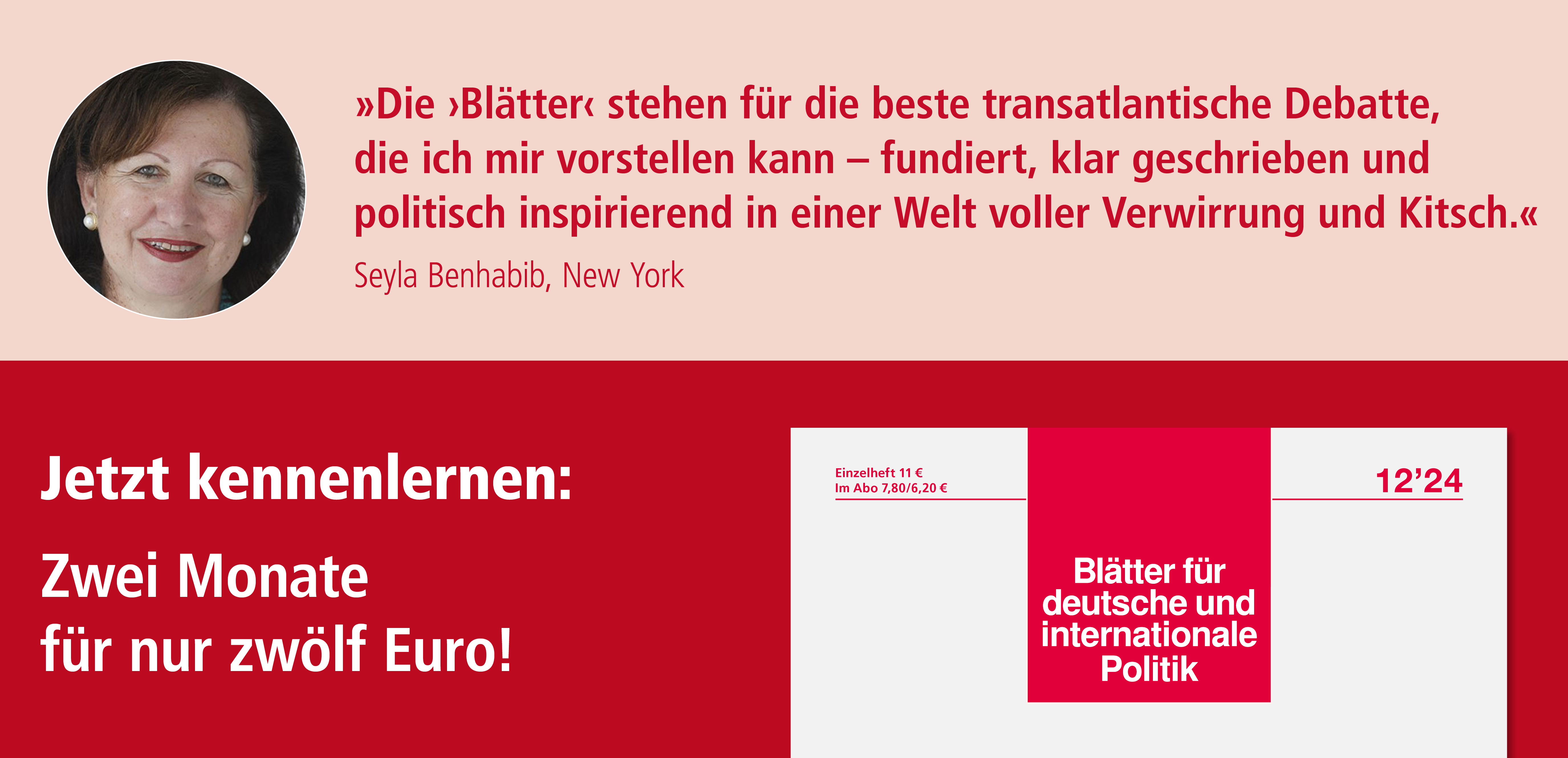 »Blätter«-Probeabo: Zwei Monate für nur 12 Euro
