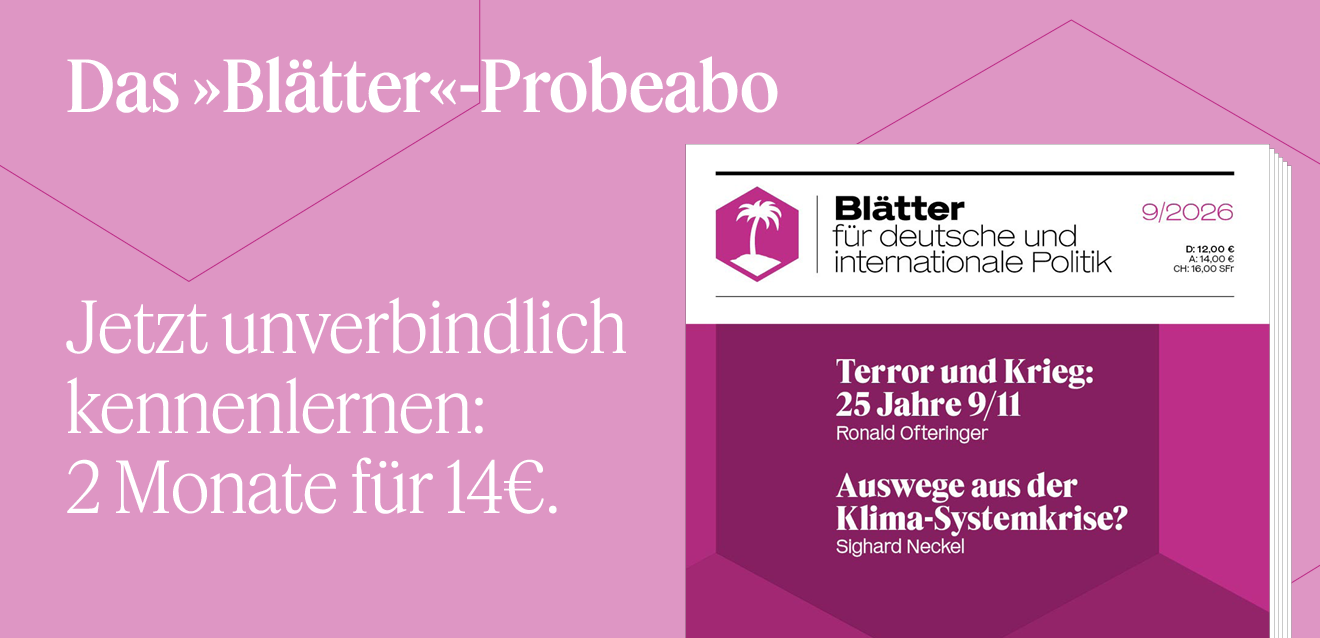 Probeabo der »Blätter«