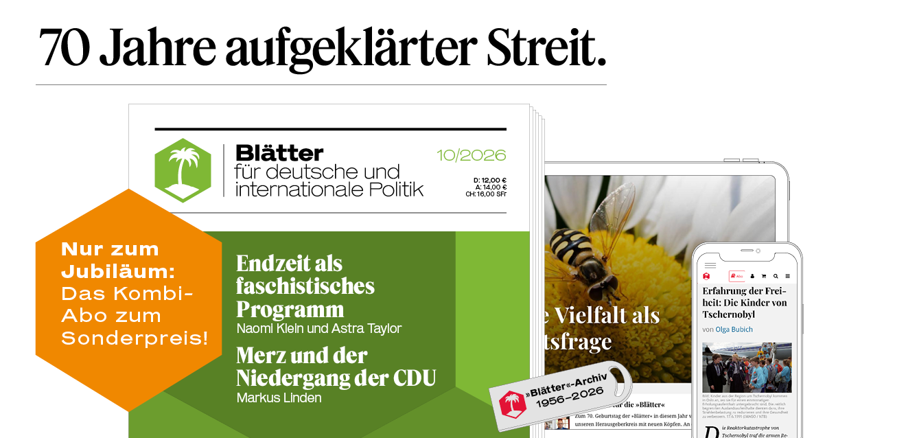Das »Blätter«-Jubiläumsabo