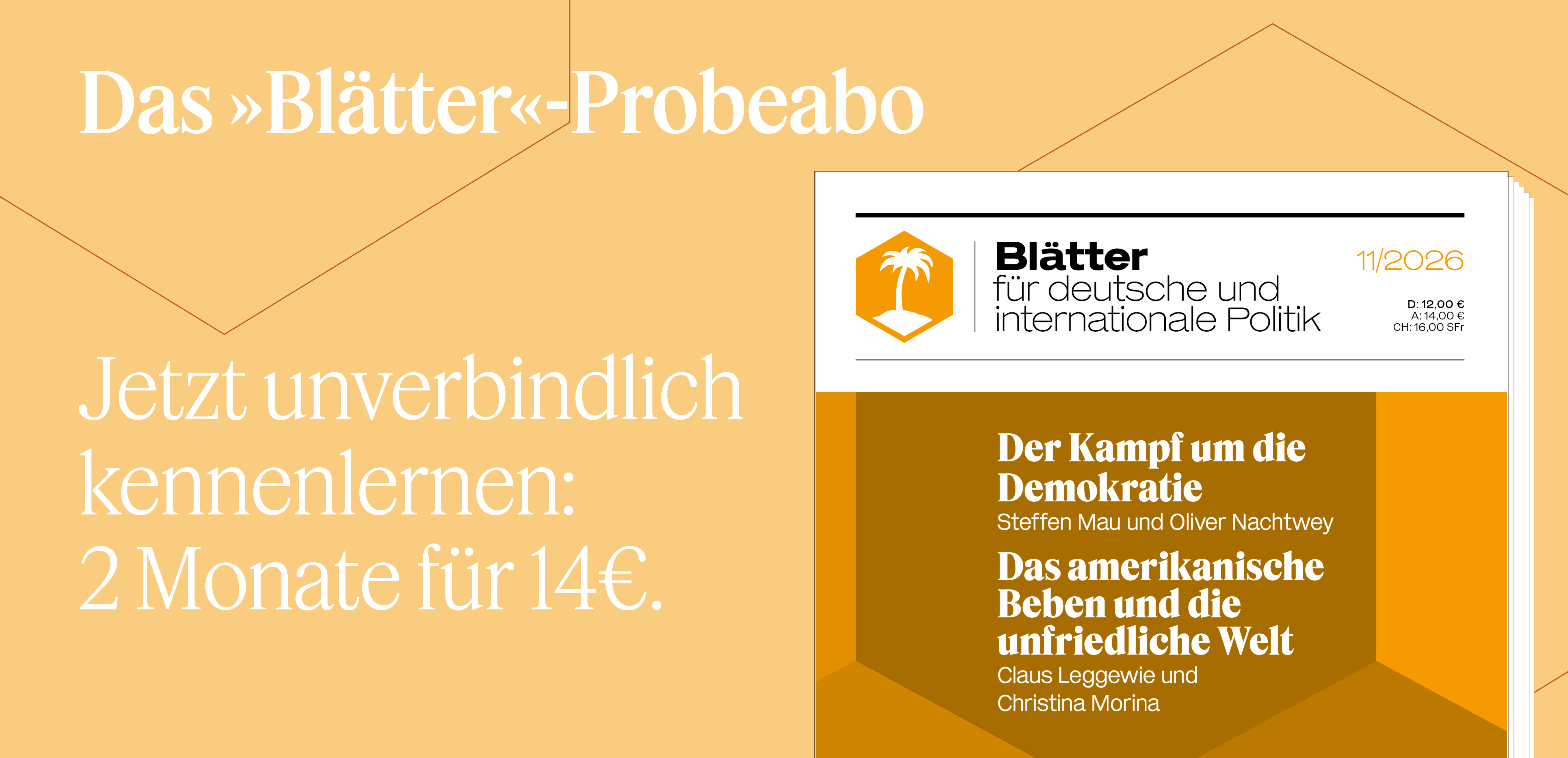 Das Probeabo der »Blätter«