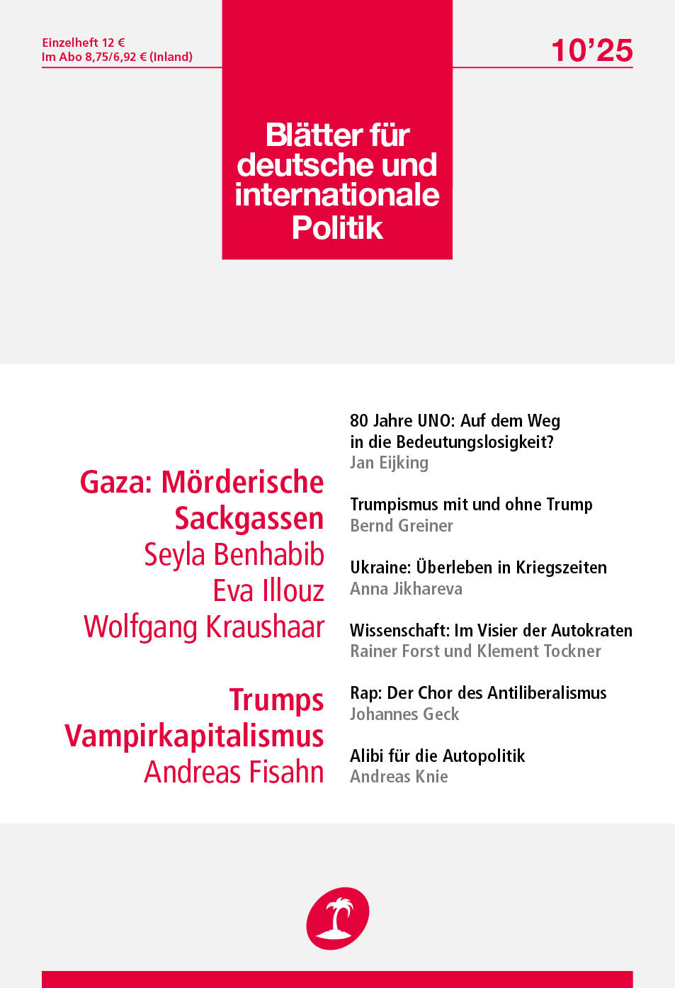 »Blätter«-Ausgabe 10/2025