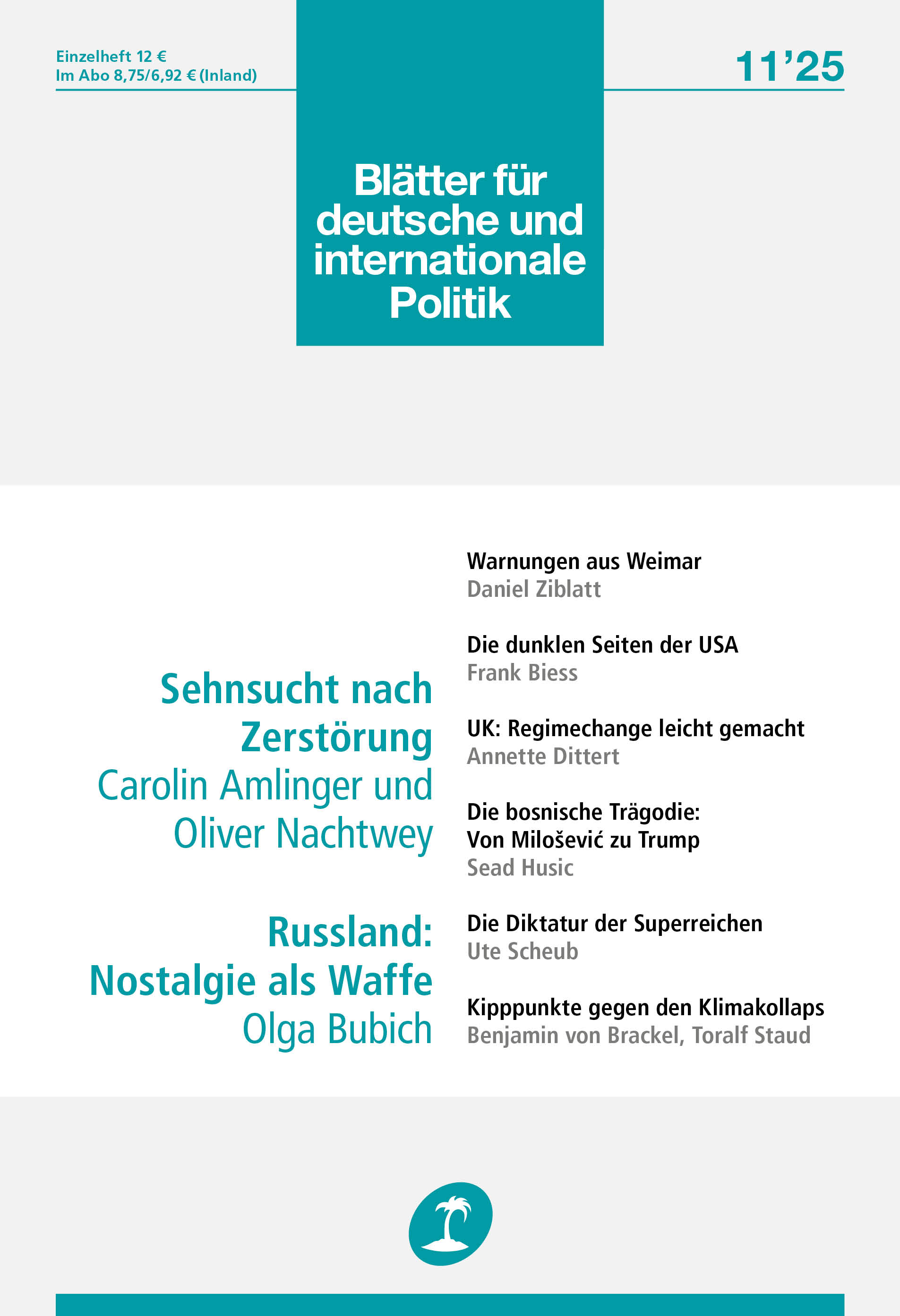 »Blätter«-Ausgabe 11/2025