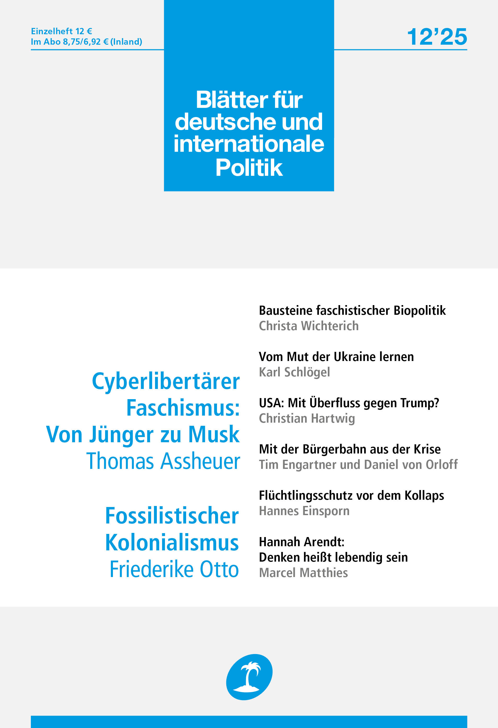 »Blätter«-Ausgabe 12/2025