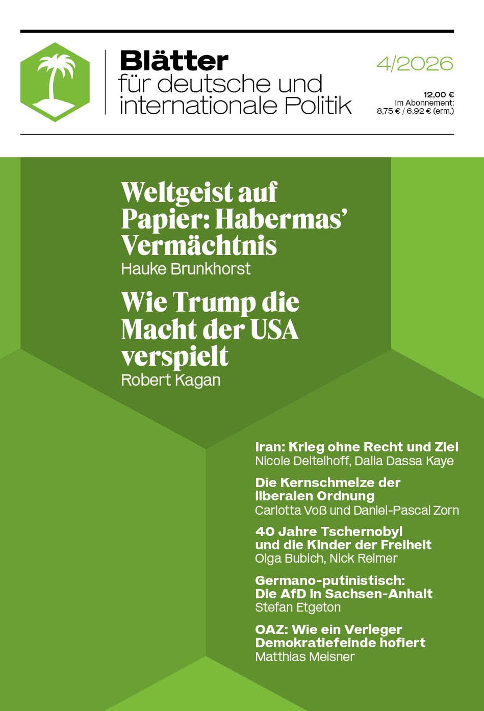»Blätter«-Ausgabe 4/2026