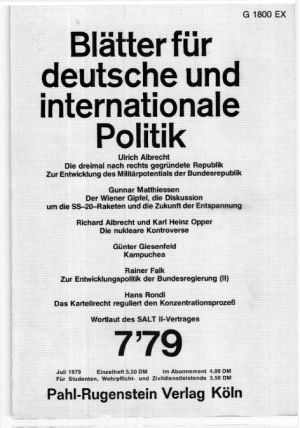 Juli 1979 Blätter für deutsche und internationale Politik