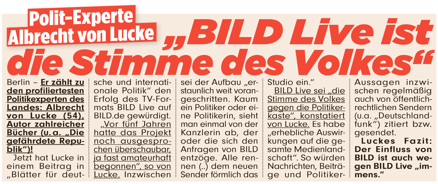 Fake News: Bild-Zeitung vom 27. Februar 2021