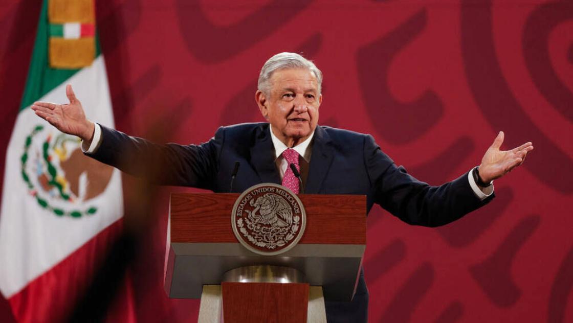 Der mexikanische Präsident Andres Manuel Lopez Obrador bei einer Pressekonferenz in Mexiko-Stadt, 8. Dezember 2020
