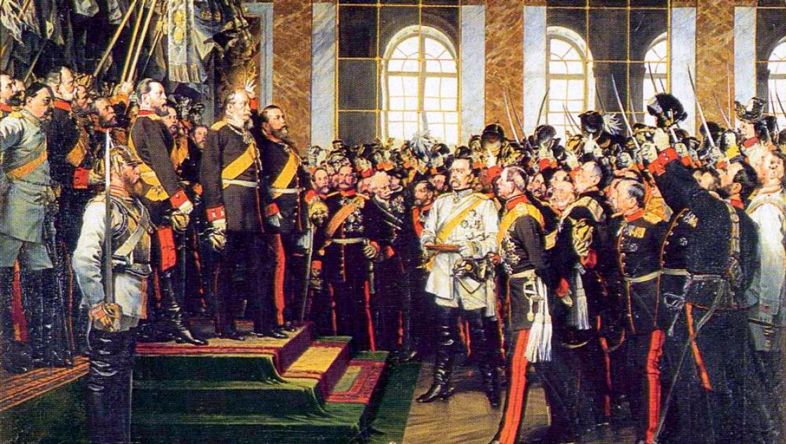 Kaiserproklamation Wilhelms I. in Versailles am 18. Januar 1871, von Anton von Werner (1885)