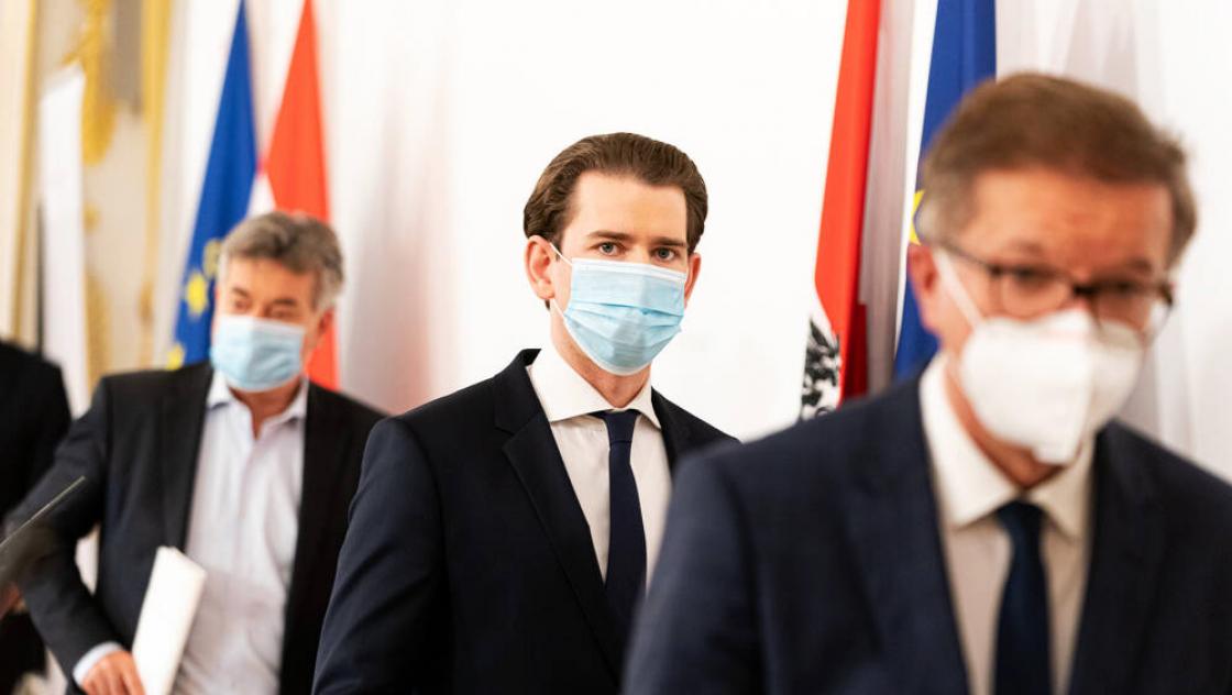 Pressekonferenz der österreichischen Bundesregierung mit den Landeshauptleuten zur aktuellen Entwicklung der Corona-Pandemie, Wien, 18.12.2020. (IMAGO / Eibner Europa) Pressekonferenz der österreichischen Bundesregierung mit den Landeshauptleuten zur aktuellen Entwicklung der Corona-Pandemie, Wien, 18.12.2020. (IMAGO / Eibner Europa)