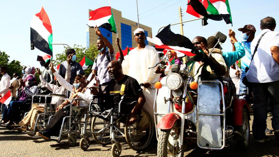 Demonstration in Khartum (Sudan), 9. Dezember 2021 (IMAGO / Xinhua)