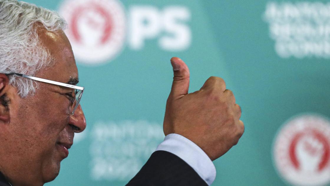 Antonio Costa nach dem Sieg der portugiesischen Sozialisten (PS) in Lissabon, 30.1.2022 (IMAGO / GlobalImagen)