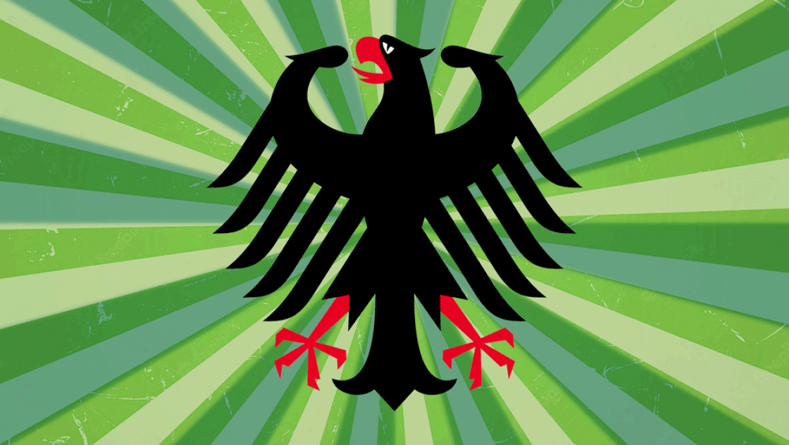 Bundesadler vor grünem Hintergrund