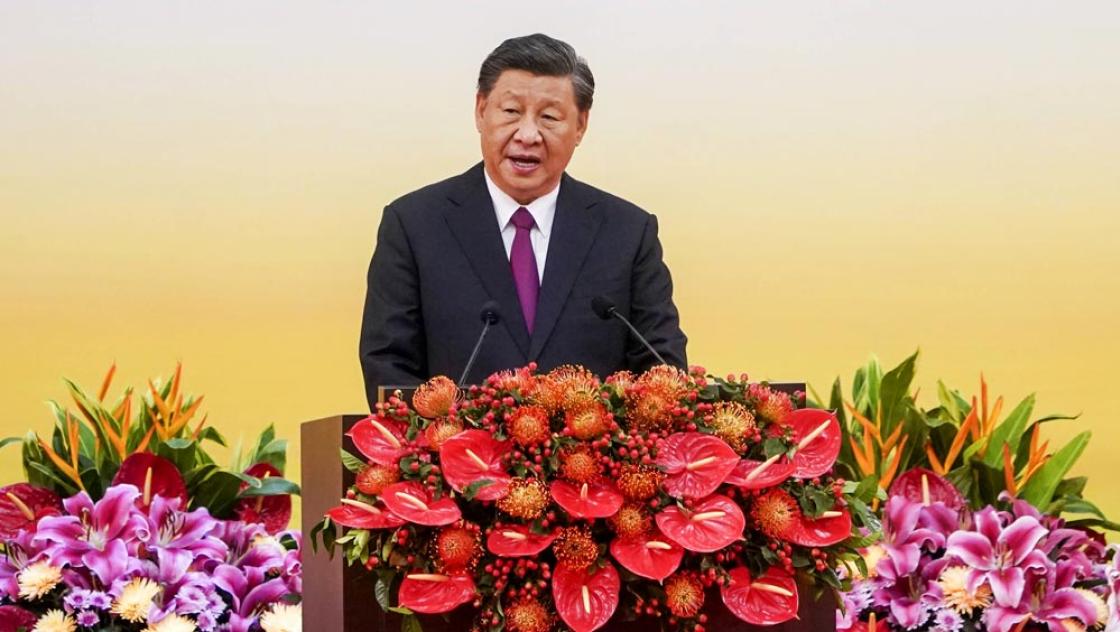 Der chinesische Präsident Xi Jinping bei Feierlichkeiten anlässlich der Rückgabe Hongkongs vor 25 Jahren, 1.7.2022 (IMAGO / ZUMA Wire) Der chinesische Präsident Xi Jinping bei Feierlichkeiten anlässlich der Rückgabe Hongkongs vor 25 Jahren, 1.7.2022 (IMAGO / ZUMA Wire)