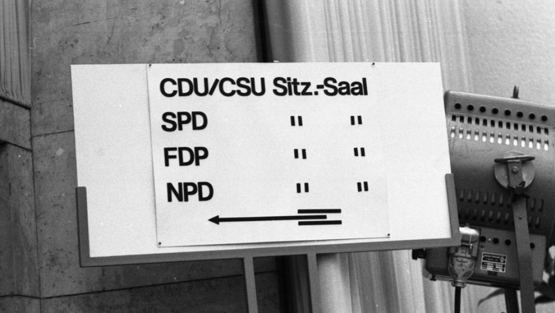 Die Bundesversammlung wählte am 5.3.1969 in Berlin im dritten Wahlgang den neuen Bundespräsidenten Gustav Heinemann (SPD) (IMAGO / Klaus Rose)