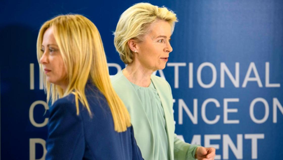 Giorgia Meloni und Ursula von der Leyen in Rom, 23.7.2023 (IMAGO / ZUMA Wire / Marcello Valeri)
