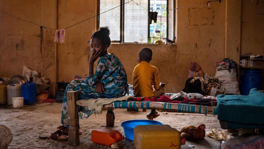Zwei Kinder im Flüchtlingslager der Stadt Adwa, 20.5.2024 (IMAGO / ZUMA Press Wire / Ximena Borrazas)