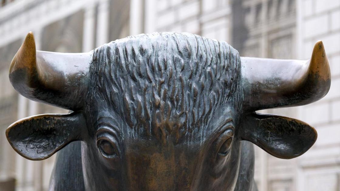 Symbolbild: Die Skulptur des Bullen vor der Frankfurter Börse. Immer mehr Bereiche der öffentlichen Daseinsvorsorge werden der Logik der Finanzwelt unterworfen (IMAGO / Eibner)
