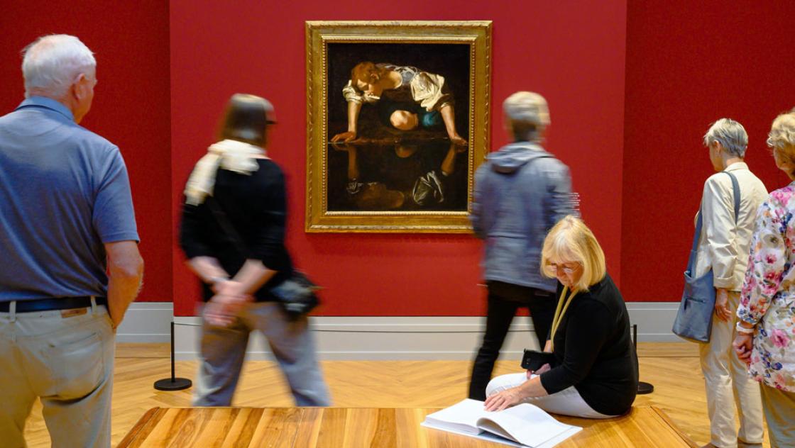 Das Gemälde des Narcissus von Michelangelo Merisi da Caravaggio im Museum Barberini, 6.10.2019 (IMAGO / Camera4)