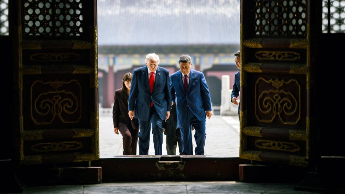 US-Präsident Donald Trump und der chinesische Präsident Xi Jinping während Trumps Staatsbesuch am 14. Mai 2026 (IMAGO / Newscom / EyePress)