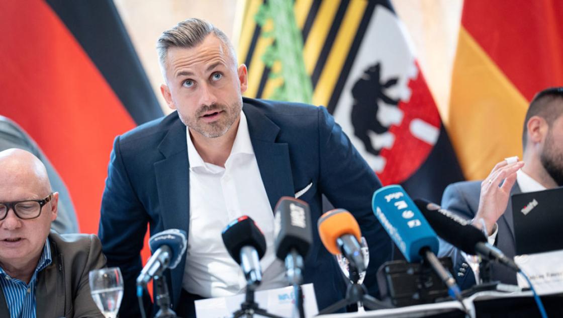Ulrich Siegmund, AfD-Spitzenkandidat für die bevorstehende Landtagswahl in Sachsen-Anhalt, 4.6.2026 (IMAGO / Chris Emil Janßen)