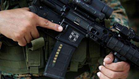 Panamesischer Soldat an National Air-Sea Service Base (Senan) in Metiti, Darien, Panama, am 05. Februar 2019. 
