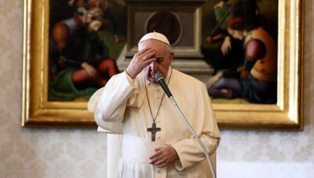 18. November 2020 : Papst Franziskus während der wöchentlichen Generalaudienz im Apostolischen Palast, im Vatikan