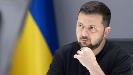 Wolodymyr Selenskyj hält eine Video-Ansprache auf der Ukraine Recovery Conference in Lugano, 4.7.2022 (IMAGO/ZUMA Wire)