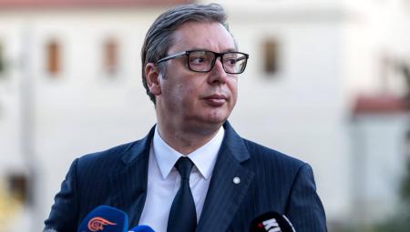 Aleksandar Vučić, Präsident Serbiens, in Prag, 6.10.2022 (IMAGO / ZUMA Wire / Tomas Tkacik)