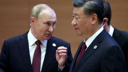 Der russische Präsident Wladimir Putin mit dem chinesischen Präsidenten Xi Jinping in Samarkand, Usbekistan, 16.9.2022 (IMAGO / SNA / Sergej Bobylev)