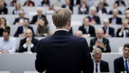 Christian Lindner (FDP) in der Universität Luzern, 3.11.2023 (IMAGO / photothek / Felix Zahn)
