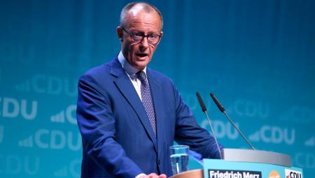 Friedrich Merz in Saarlouis, 22.5.2024 (IMAGO / BeckerBredel)