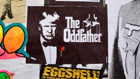 Donald Trump als »The Godfather«, London, 17.3.2025 (IMAGO / ZUMA Press Wire / Vuk Valcic)