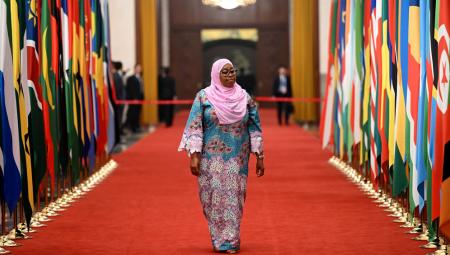  Die tansanische Präsidentin Samia Suluhu Hassan, 4.9.2024 (IMAGO / Xinhua)