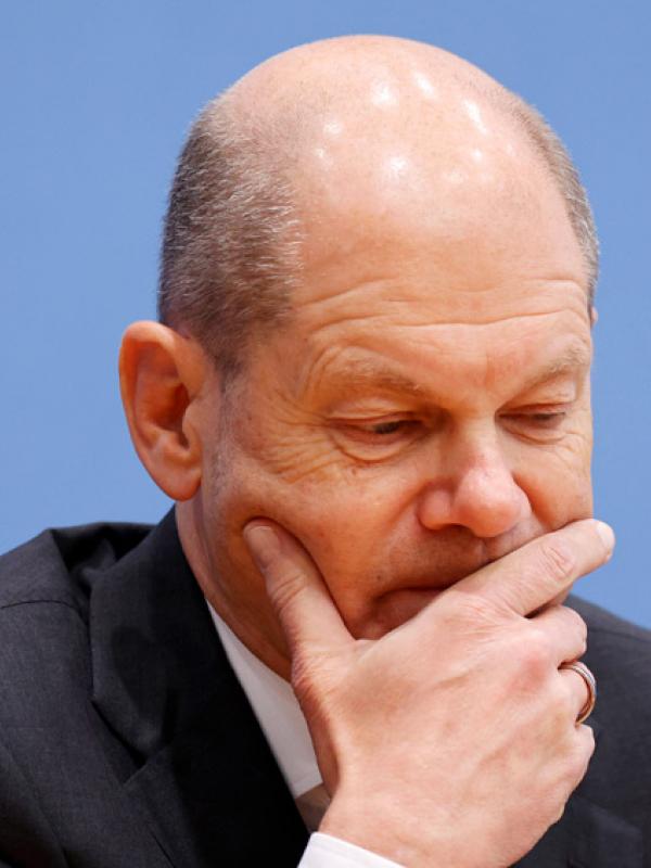 Olaf Scholz (SPD) auf einer Pressekonferenz, 11.11.2021 (IMAGO / Jens Schicke)