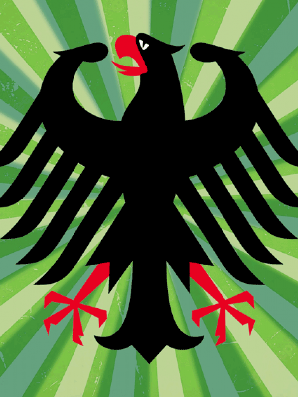 Bundesadler vor grünem Hintergrund