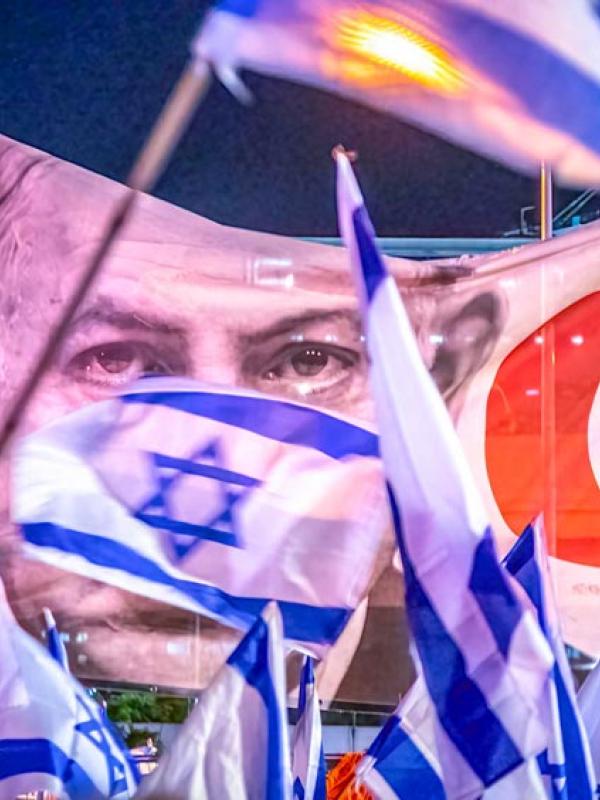 Demonstration gegen die geplante Justizreform der Regierung in Tel Aviv, Israel, 11.2.2023 (IMAGO / ZUMA Wire / Eyal Warshavsky) 