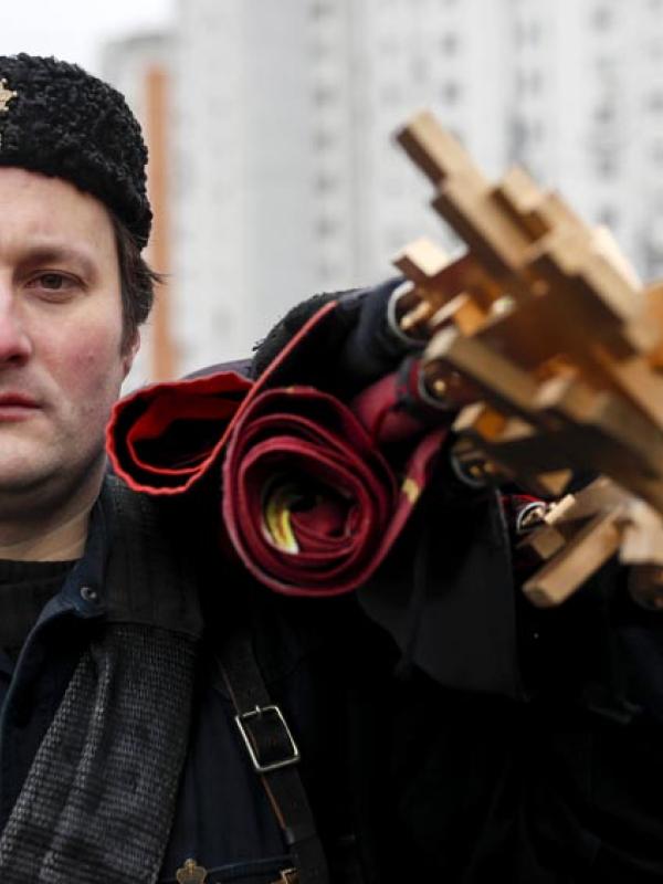 Teilnehmer des »Russischen Marsches« in Moskau, 4.11.2019 (IMAGO / ITAR-TASS)