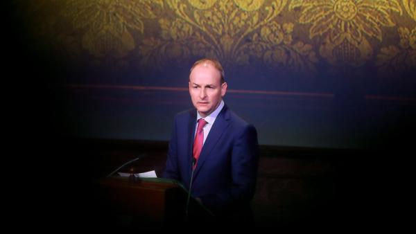 Micheál Martin TD, Vorsitzender von Fianna Fáil bei einer Rede anlässlich der 100-Jahr-Feier der parlamentarischen Demokratie, 21. Januar 2019