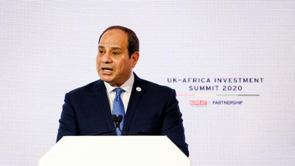 Ägyptens Präsident Abdel Fattah Al-Sisi spricht auf dem UK-Africa Investment Summit, London 20. Januar 2020.
