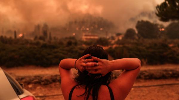 Feuer in Gouves im Norden der griechischen Insel Euböa, 8.8.2021 (IMAGO / ANE Edition)