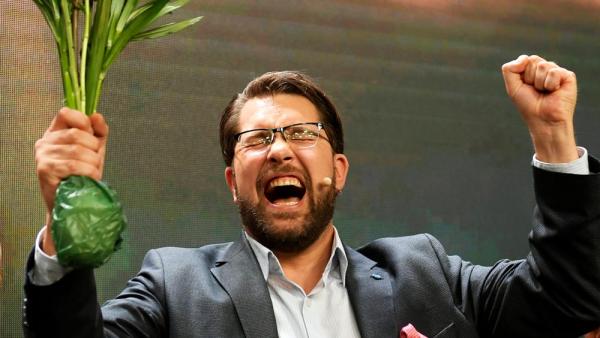 Jimmie Åkesson, der Vorsitzende der Sverigedemokraterna (SD), Stockholm, 11.9.2022 (IMAGO/TT)