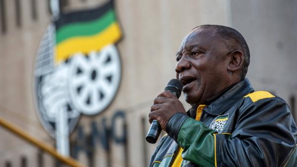 Cyril Ramaphosa, Präsident Südafrikas und Vorsitzender des ANC in Johannesburg, 12.5.2019 (IMAGO / ZUMA Press)