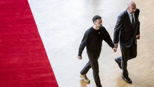 Wolodymyr Selenskyj mit Charles Michel beim EU-Gipfel in Brüssel, 17.10.2024 (IMAGO / ANP)