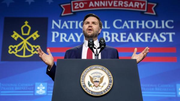 Vizepräsident JD Vance beim National Catholic Prayer Breakfast, 28.2.2025 (IMAGO / ZUMA Press Wire)