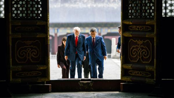 US-Präsident Donald Trump und der chinesische Präsident Xi Jinping während Trumps Staatsbesuch am 14. Mai 2026 (IMAGO / Newscom / EyePress)