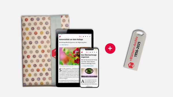 Das »Blätter«-Paket: Digital- und Print-Abo + USB-Archiv