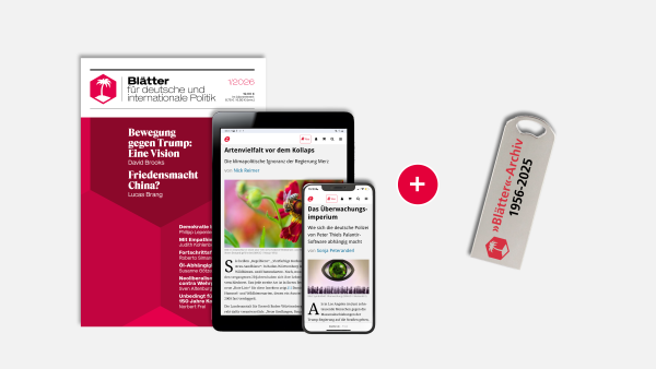 Das »Blätter«-Paket: Digital- und Print-Abo + USB-Archiv